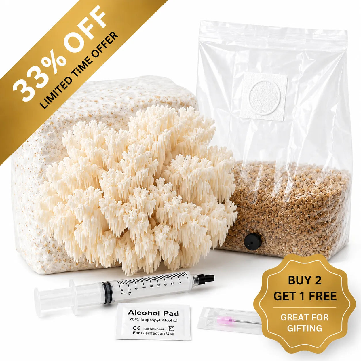 Everything you need to grow your own Coral Tooth mushrooms in as little as 4 weeks.