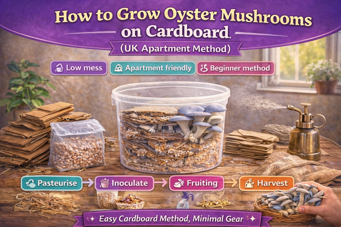 How to Grow Oyster Mushrooms on Cardboard (UK Apartment Method)